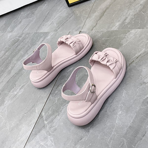
Jin Baichuan Summer Women's Sandals Removed from Cabinet Authentic Round Toe Flat Bottom Open Toe Sandals Korean Style Daily Casual Versatile Commuting