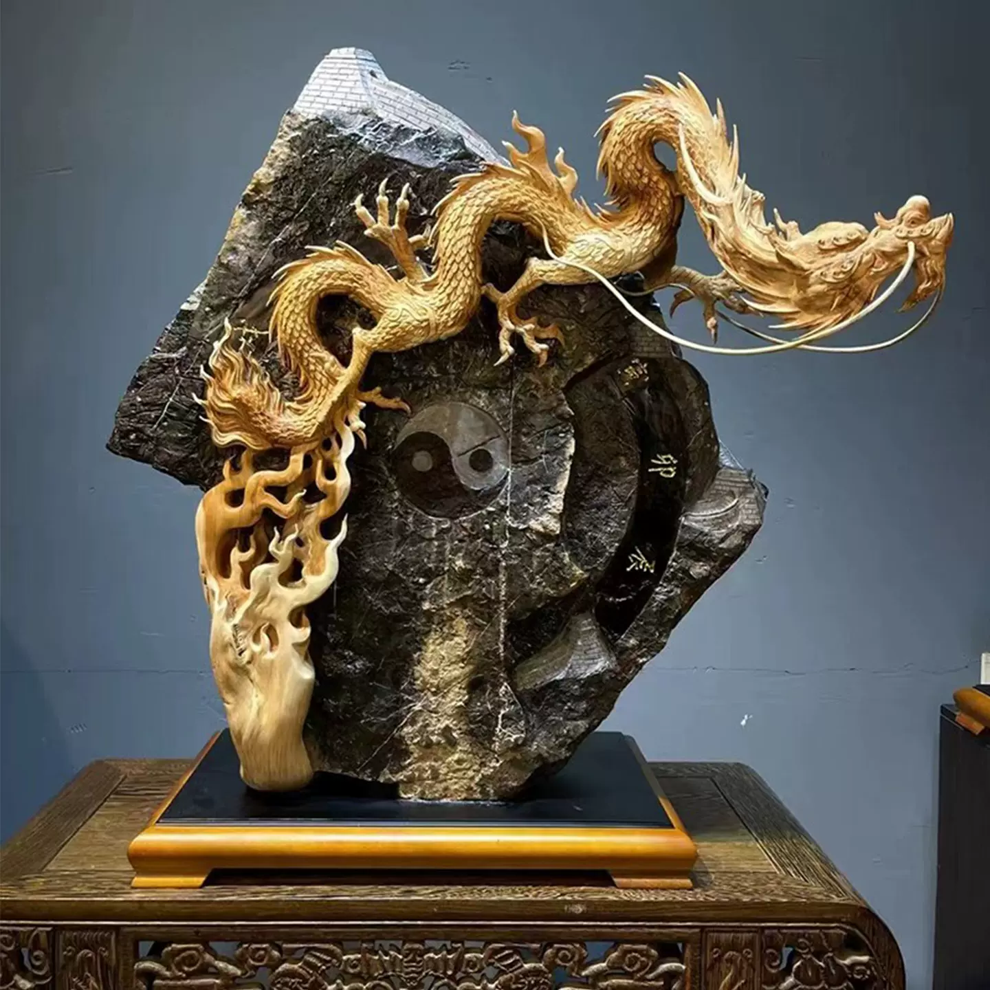 崖柏 刀彫 時代物 紅木 松根 堅木 彫り 花台 木彫 香炉台 唐物