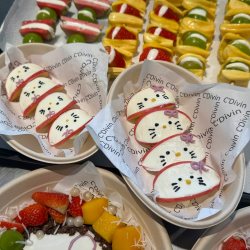 Disposable Solid Mango Sago Dessert Packaging Box, Mango Slices, Cold-Pressed Fruit with Yogurt, Oval Takeaway Paper Bowl