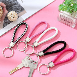 Car Keychain Pendant, High-End Men's Rope Keychain, Couple's Personalized Metal Braided Rope Keychain Pendant