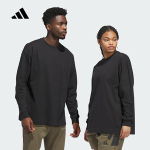 Adidas men's and women's 2025 autumn new casual simple basketball sports long-sleeved T-shirt JX5580