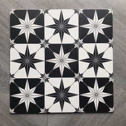 Moroccan Star Black and White 300 and 200 Pattern Tiles Kitchen Wall Tiles Balcony Floor Tiles Bathroom Tiles Background Wall Tiles