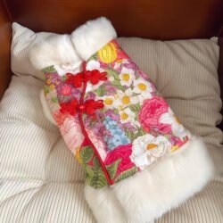 Dog Tang Suit Teddy Panda Chihuahua Small Dog Warm Plus Velvet Warm Feet Chinese Style Clothing