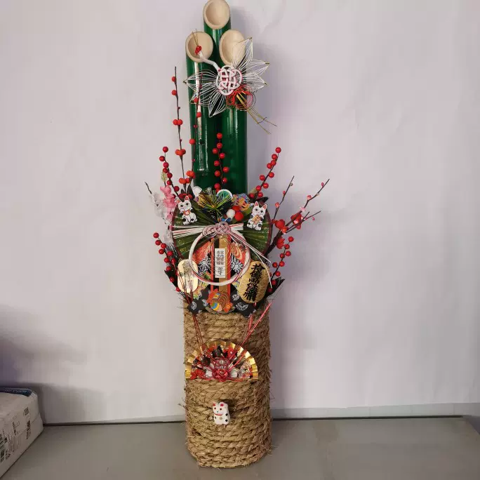 日本正月饰品日式门松料理居酒屋和风门口摆件拉面馆玄关稻草