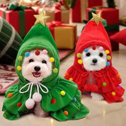 Autumn and Winter Christmas Holiday Cape Pet Dog Transformation Outfit Dog Clothes Cat Supplies Cat Clothing Shawl Cloak