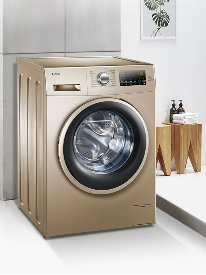 海尔蓝晶变频滚筒家用自动洗衣机