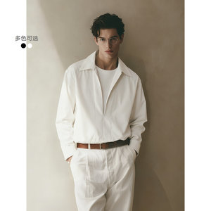 
25 new winter products GXG men's two-color casual versatile lapel long-sleeved shirt men's versatile commuter inner shirt