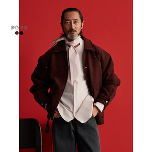 
GXG Men's Retro Red Chenille Textured Jacket Casual Cotton Fashion Jacket 25th Winter New Product