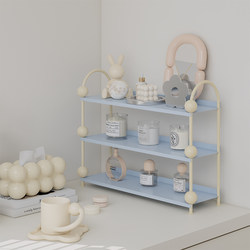 Livingplus Dopamine-Colored Iron Art Three-Tier Desktop Kitchen Cup Snack Storage Rack Coffee Cup Organizer