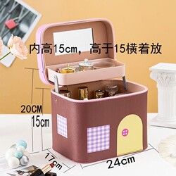 Double-Layer Makeup Bag, Large Makeup Case with Mirror, Fashionable Storage Box, Large Capacity, Trendy Dopamine 2025 New Model