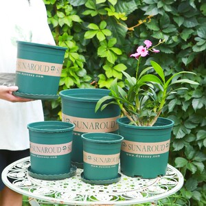 
Classic gallon pot environmentally friendly resin thickened plastic flower pot with tray plastic base patio balcony potted flower pot