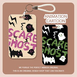 Creative Ghost-Style Student Id Card Holder, Cafeteria Meal Card, Badge Holder, Campus Card, Public Transportation Card, Yang Cheng Tong, Subway Access Card, Work Id Card, Water Card Protective Case, Work Badge, Spring Rope Card Holder, Neck Strap