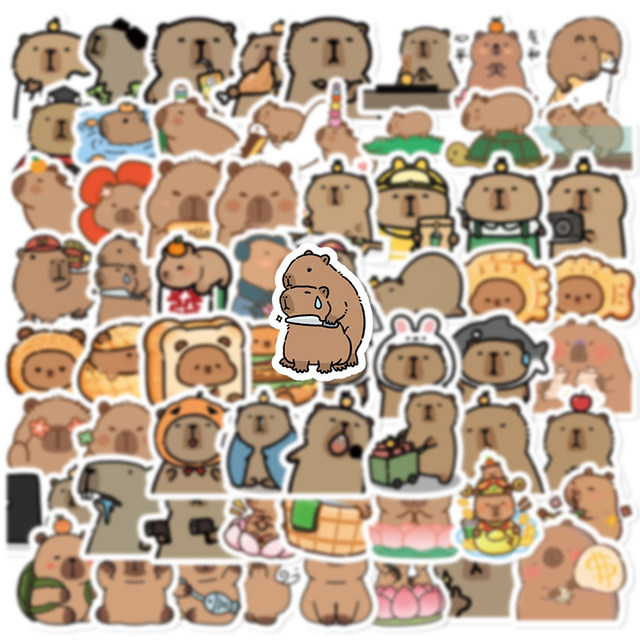 60 cute capybara capybara stickers laptop phone case hand ledger ipad ...