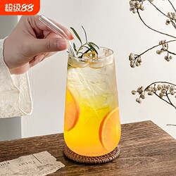 Instagram-Style Lightweight Glass Cup, Trendy Restaurant Fruit Tea Cup, Soda Bubble Water Cup, Cold Drink Cup, Water Cup