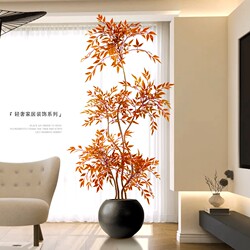 Artificial Plant Nandina Bamboo Floor-Standing Potted Plant, Large Indoor Faux Green Plant Decoration, Living Room Light Luxury Decorative Flower, Artificial Tree