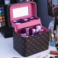 2022 New Model Makeup Bag, Large Capacity, Portable, High-End, Professional Travel Makeup Storage Bag, Hand-Held