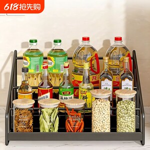 
Kitchen storage rack countertop oil salt sauce vinegar storage rack cabinet desktop multi-layer seasoning classification ladder storage rack