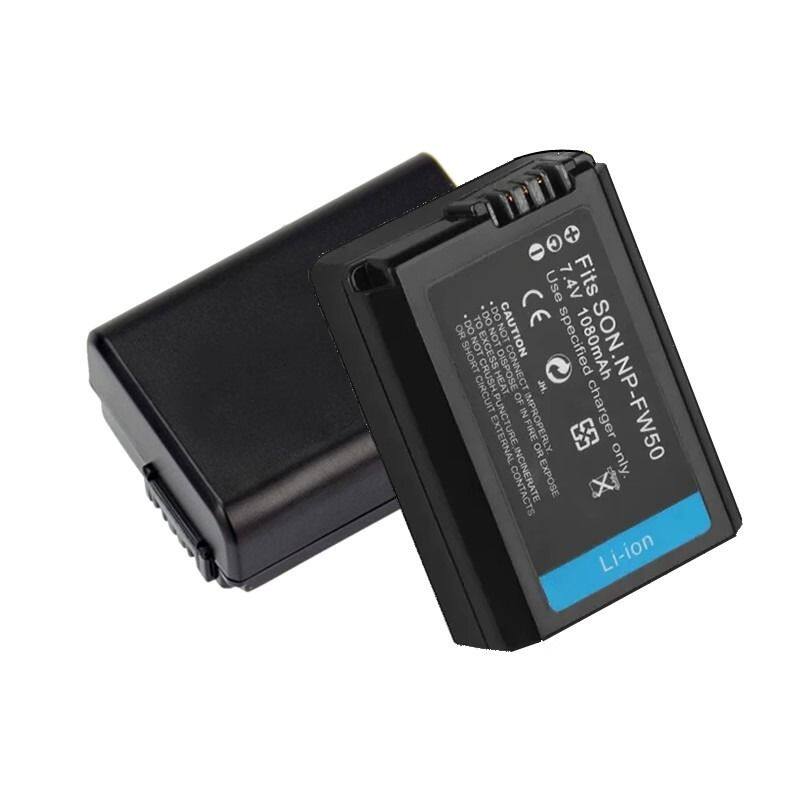 Llano NP-FW50 1080mAh USB-C Battery 2-Pack With 18W Fast Charger, Compatible With Sony ZV-E10, A6100, A6400, DSC-RX10 IV, DSC-RX10 III, DSC-RX10 II, DSCRX10, A7, A7R, A7R II, A7S, A7S II, A5000 Camera