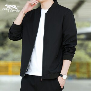 
Future Leopard Spring and Autumn New Sports Stand Collar Jacket Men's Trendy Windproof Youth Baseball Collar Men's Waterproof