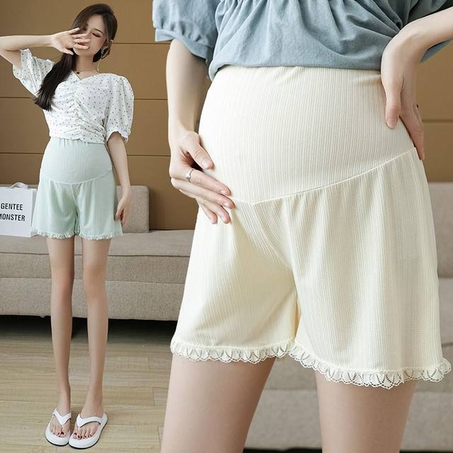 Maternity shorts summer thin ice silk safety pants loose large size ...