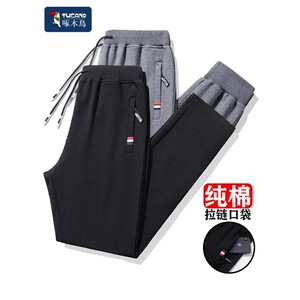 
Woodpecker sweatpants men's spring and autumn loose large size straight casual pants pure cotton leggings sweatpants for middle-aged and elderly plus fleece pants