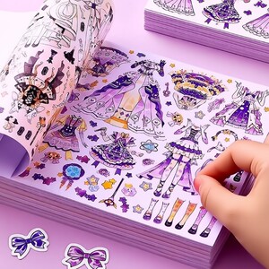 
High-looking dress-up stickers for girls and children, beautiful princess clothing stickers, dolls, clothes-changing, 3 to 6-year-old educational toys, makeup books, diy hand-pasted cartoon stickers, sticker books, brain-using books