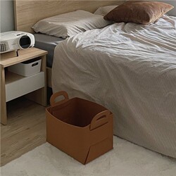 Ins-Style Snack Toy Miscellaneous Storage Basket Foldable Dirty Laundry Basket Soft Felt Laundry Hamper for Home Living Room