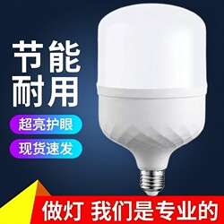 Led Light Bulb Household Energy-Saving Lighting Super Bright E27 Screw Base Eye-Protection Bulb White Light Energy-Saving Factory Light Bulb