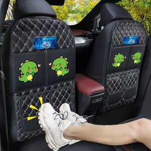
Car backrest seat back anti-kick pad rear car sticker storage bag children's back seat in-car storage classic
