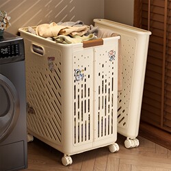 Jia Bangshou Dirty Clothes Storage Basket, Foldable Large Capacity Laundry Hamper for Home Use, Dirty Laundry Basket for Bathroom