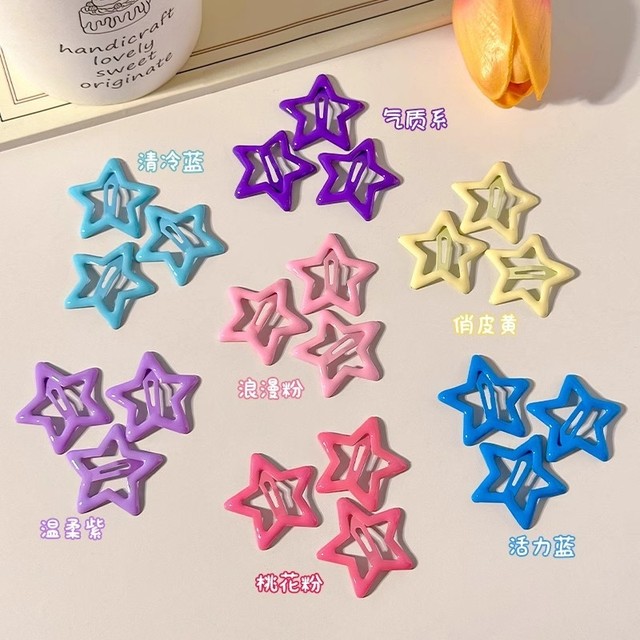 8 star side bangs cute hair clips