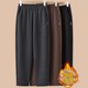 Mom pants autumn and winter casual straight trousers middle elderly women pants, grandma, new winter plus velvet thick guard pants