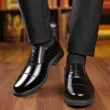 Giày da nam xuân thu, giày bố thường ngày đa năng, giày công sở đầu bếp đế mềm chống trượt, giày slip-on cho trung niên và người già 