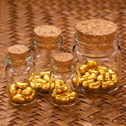 Glass Storage Bottle for Gold Beads, Small Empty Bottle for Storing Gold, Transparent Mini Items, High-End Collection Storage Jar