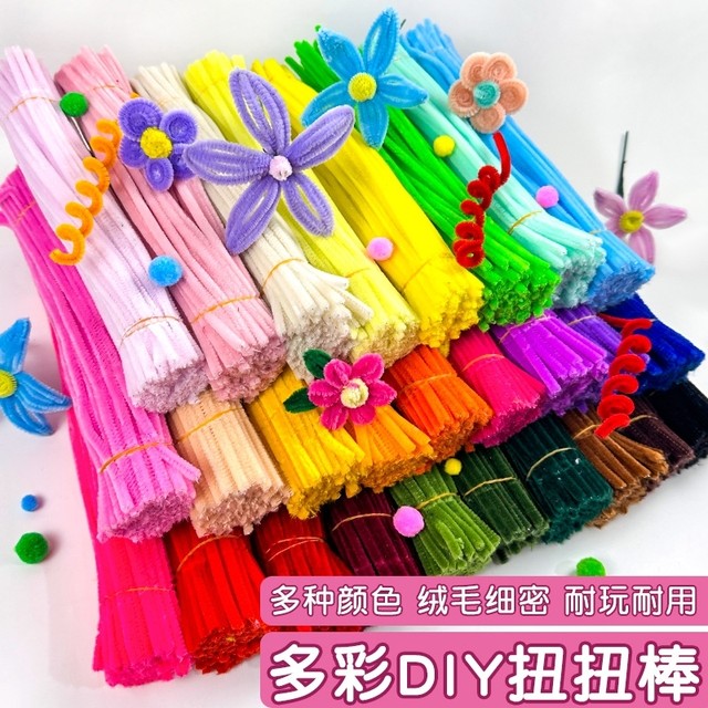 Macaron Twist Stick Bouquet Handmade Diy Kindergarten Woven Tulips Sunflower Rose Encrypted Wool Strips