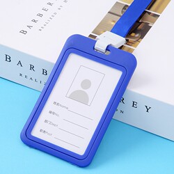 Transparent Work Id Card Holder with Lanyard, Factory Id Card, Employee Work Badge, Student School Id Card Holder, Meal Card Holder, Bus Card Holder, Access Card Holder, Badge Holder, Horizontal Version, Red, Blue