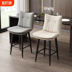 Wrought Iron Rotating Bar Stool for Home Use, High Stool for Island Table, Designer Style Bar Chair with Backrest, Front Desk Cashier Bar Stool