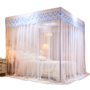 Three-open door mosquito net with thick bracket encrypted thickened 1.5 meters 1.2 meters tent gauze landed on the floor for household palace pattern tent
