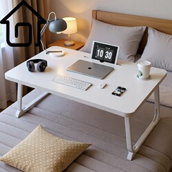Foldable Bed Table Study Desk Laptop Stand Lazy Bedroom Bay Window Table Small Table for College Dormitory Students Writing Desk Children's Reading Desk Lap Table
