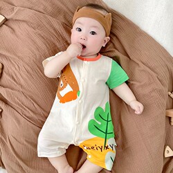 1-36 Months Baby Summer Thin Romper Boys' Short-Sleeve Jumpsuit Summer Outfit New Style Clothes