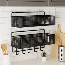 Kitchen wall rack spice storage rack