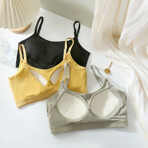 
Loris girl small breast underwear summer thin push-up no rims beautiful back bra all-in-one tube top vest style wrap