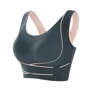 Beautiful backless sports underwear female anti -sliding pair of breast turtle tunes without steel rim brascope correction hump to the front buckle small breasts
