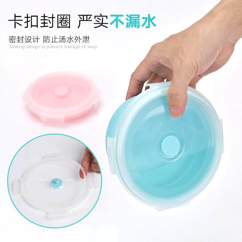 Ciotola Pieghevole In Silicone Da 500ml - Con Coperchio, Per Campeggio, Viaggi, Picnic, Verde - Foto 11