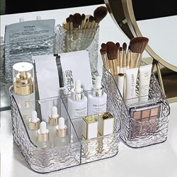 Cosmetics Storage Box, Lipstick, Skin Care Products, Light Luxury Water Ripple Acrylic Makeup Brush, Miscellaneous Items, Large Capacity Storage Rack