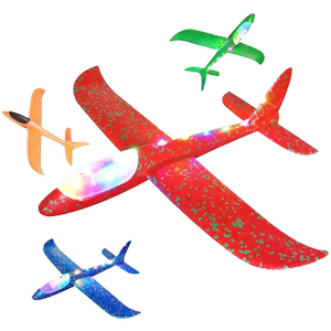 Hand-dumping airplane glowing foam airplane children outdoor airplane toy paper airplane gliding roving airplane spring
