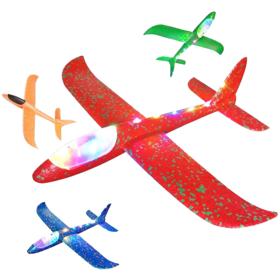 Hand-dumping airplane glowing foam airplane children outdoor airplane toy paper airplane gliding roving airplane spring