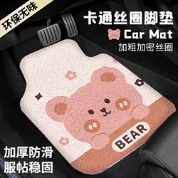 Car Interior Foot Mats, Anti-Dirt Mats for the Passenger Seat, Cute Universal Carpets for Girls, Dirt-Resistant and Non-Slip for the Back Seat, Exclusive Thickened Version