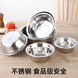 Stainless Steel Household Fast Food Tray, Soup Bowl, Plate, Student Meal Plate, Stainless Steel Bowl, Kitchen Food-Grade Baking and Dough Mixing