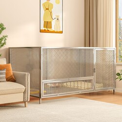 Household Dog Cage, Pet Enclosure, Cat Cage, Large, Medium, and Small Dog and Cat House, Isolation, Extra-Large Free Space, Integrated Toilet